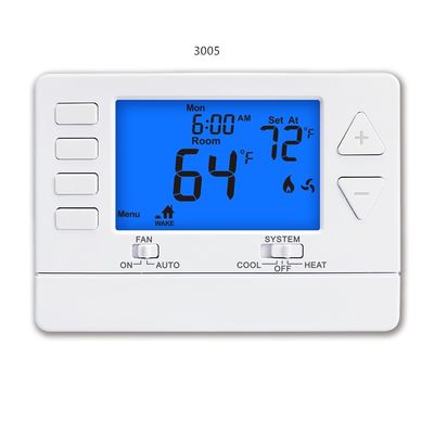 Riseem NTC Digital Single Stage Thermostat 24V LCD Digital Weekly Programmable 1 Heat 1 Cool Air Conditioner Thermostat