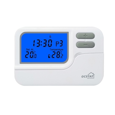 7-Day Programmable Thermostat with Blue Backlight for Home Heating