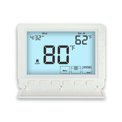 Coiiwsei  24V White Battery Operated 2 Heat 2 Cool Programmable Air Conditioning Home Thermostat HVAC STN7255