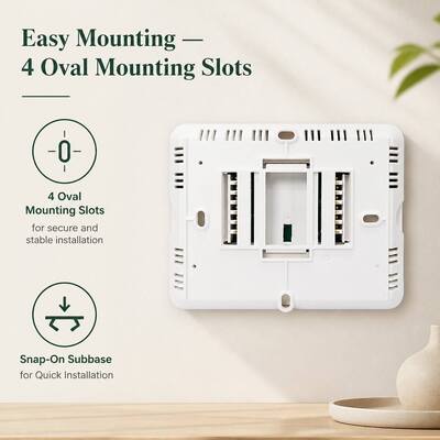 24V or Batteries Operated Programming 7 Day Programmable Mutil Stage Thermostat Equipped with Large LCD Display Mounts On Wall Or Junction Box Enhances Energy Efficiency