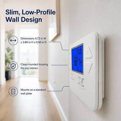 24V Programming 7 Day Programmable Multi Stage Heat Pump Hotel Room Thermostat For Heating And Cooling Equipment