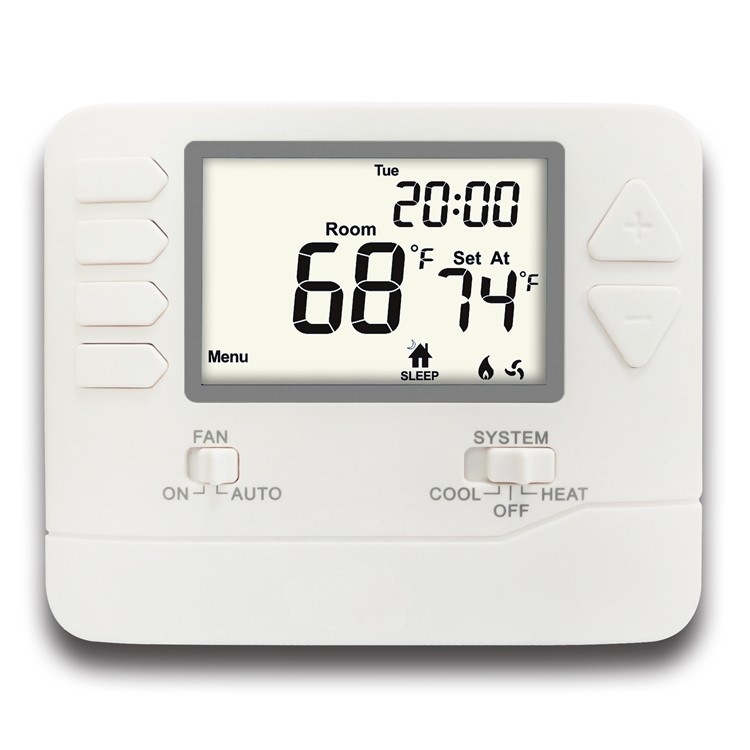 Programmable HVAC Thermostat 1 Heat 1 Cool 24V Energy Saving