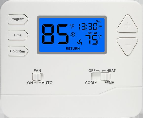 Programmable Air Conditioning Thermostat System for Modern HVAC and Heat Pump Design