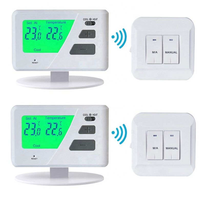 Load Rating 6 2A Electronic Wireless Smart RF Thermostat With 2x AAA 1.5V Lithium Battery Supports Remote Monitoring Energy Heating Cooling Control