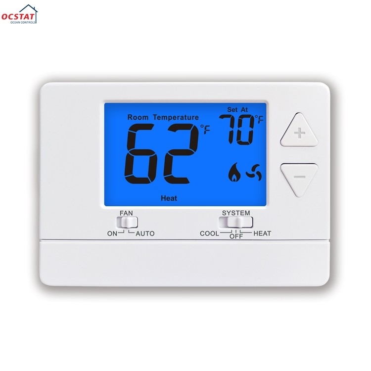 Riseem ABS LCD Display Air Conditioner Thermostat for HVAC Room 24V 60Hz
