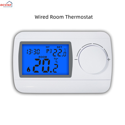 Riseem Drahtgebundene elektrische Wärme Programmierbarer Kesselraum-Thermostat 230V ABS Für Gaskessel