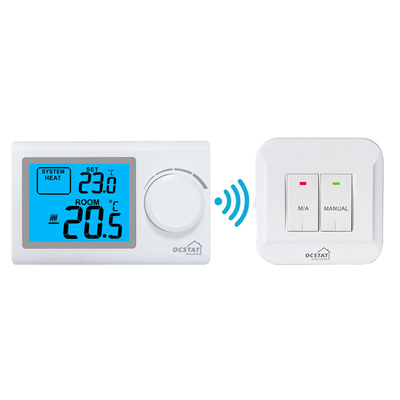 Riseem Batterieversorgung Nicht programmierbare HF-Temperaturregelung Heizung Drahtloser Raumthermostat