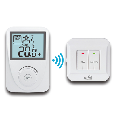 Blauer LCD-Hintergrundbeleuchtung, intelligenter, nicht programmierbarer RF-Heiz- und Kühlthermostat