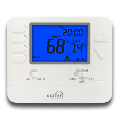 Hochtemperatur-Thermostat, nicht programmierbar, mit blauer Hintergrundbeleuchtung und Heiz- und Kühlmodus-Schalter