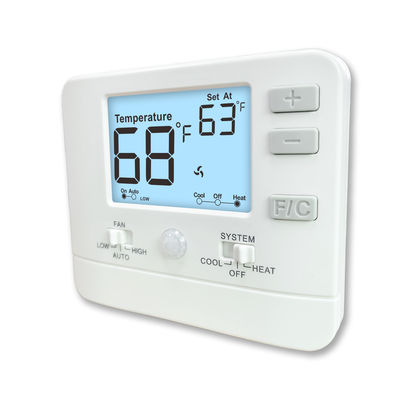 44°F 90°F 7°C 32°C Temperaturbereiche Elektronischer PTAC-Raumthermostat mit Energiesparmodus ((Infrarot-Menschen-Sensor)