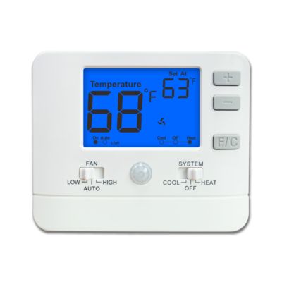 Blaue Hintergrundbeleuchtung Elektronischer Raumthermostat zur präzisen Temperaturkontrolle 50/60Hz Stromversorgungsterminal Bezeichnungen O/B