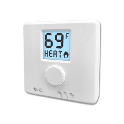 Riseem 24V Nicht-programmierbarer, einfacher, einstellbarer HVAC-Thermostat, 1 Heizen, 1 Kühlen, energiesparend und bequem, mit 2*AA-Alkaline-Batterien
