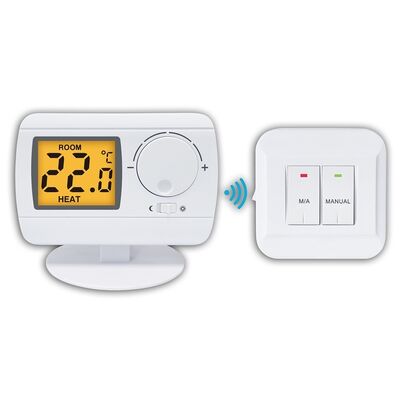 Weiß angepasster automatischer nicht programmierbarer drahtloser HF-Thermostat Dauerhafte Temperaturregelungslösung Ideal für HVAC-Systeme und -Geräte