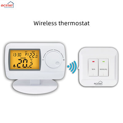 6W Stromverbrauch RF Raumthermostat 230V Funkthermostat Entflammbares ABS PC Gehäuse Ideal für kommerzielle HLK-Steuerungssysteme