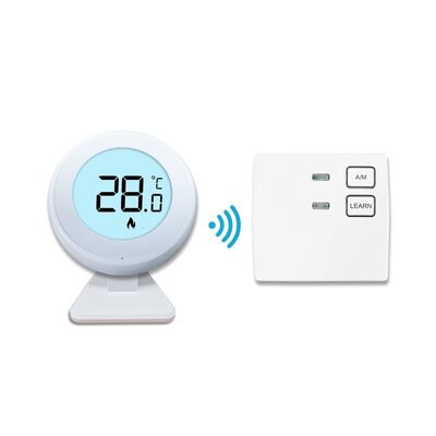 868MHZ HF Raum 230V Kessel Thermostat drahtloser runder Thermostat Weiß kundenspezifischer nicht programmierbarer Thermostat zur präzisen Klimakontrolle