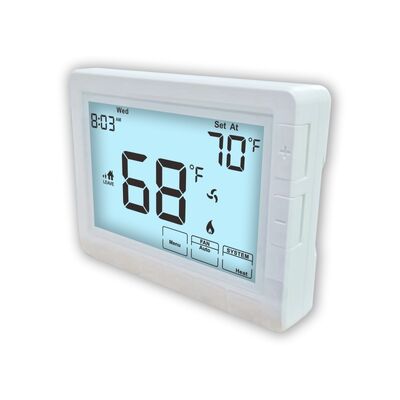Stufen H C Herkömmlicher 1H 1C Elektronischer Raum Programmierbar 7-Tage-Thermostat mit Weißblau-Grüner Hintergrundbeleuchtung Farbe und Temperaturkontrolle Bereiche 44°F bis 90°F 7°C bis 32°C