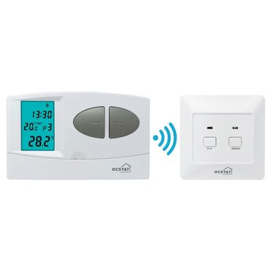 OFF-System-Betriebsmodus Funk-Kessel RF Programmierbarer Thermostat 130 x 80 x 35 mm Kompakte Größe Ideal für kommerzielle HLK-Steuerungslösungen