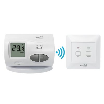 Heizmodus Drahtloser Raumthermostat mit 2x AA 15V Lithiumbatterie geeignet für Heizkessel