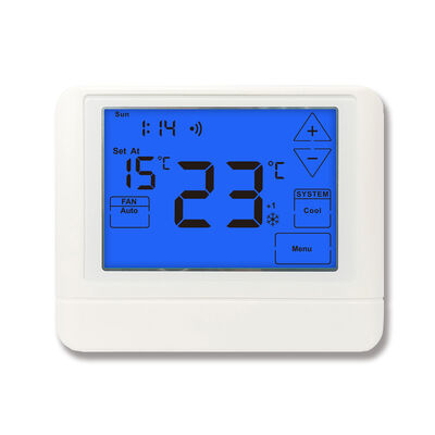 Anzeige Größe 7,52 Quadratmeter in 7 Tagen Programmierbarer Thermostat WIFI HVAC 4 H 2 C Anti-Flammable ABS PC Konstruktion für den sicheren Betrieb