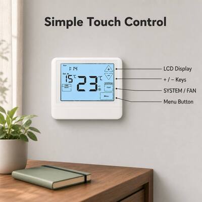 24V Draht-Programmierbare Wärmepumpe Thermostat bietet 5 Minuten Kompressor Verzögerung Schutz für HVAC Planung entwickelt