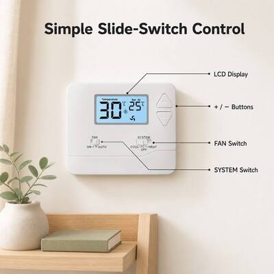 Riseem Programmierbarer kabelgebundener Raumtemperatur-Heizungsthermostat 5-35°C Temperaturbereich Perfekt für jeden Raum