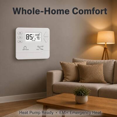 Erhöhung ±1°C Genauigkeit Wärmepumpe 7-Tage-Thermostat für Wand- oder Verbindungskassenaufbaumittel und konventionelle oder Wärmepumpenanwendungen