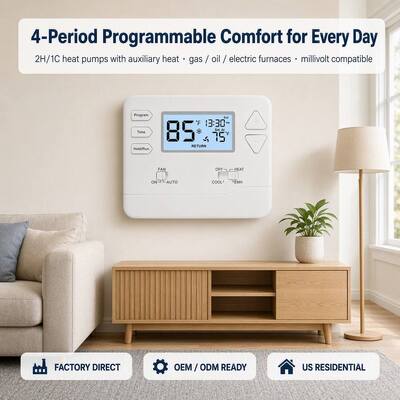 Miuputake Einstellbarer Thermostat 5-10A Ampere Industrielle Luftquelle Wärmepumpen-Regler für Energieeffizienz
