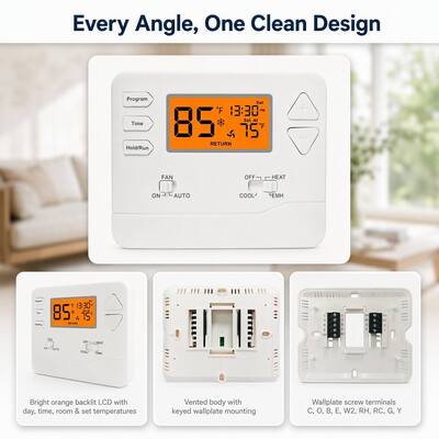 Miuputake Leistungsfähige Wärmepumpe Thermostat Einstellbarer Thermostat 5-10A Amp 24v oder Batterien Stromquelle