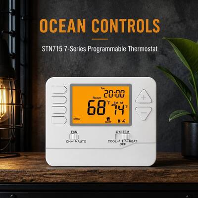 24V Digital LCD 2 Heiz- und 2 Kühlstufen programmierbarer Thermostat für Klimaanlagen zur Temperaturregelung