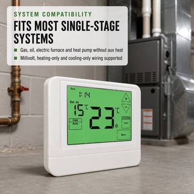 24V Heizung und Kühlung programmierbarer Touchscreen verdrahteter Raum batteriebetriebenes Thermostat geeignetes Klimaanlagen-HVAC-System
