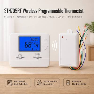 24V programmierbares PTAC-Funkthermostat 1 H 1 C RF-Hotelthermostat 915 MHz zur Temperaturregelung