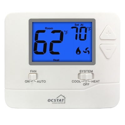 Riseem HVAC Digital nicht programmierbares Heimthermostat Blaue Hintergrundbeleuchtung LCD-Display