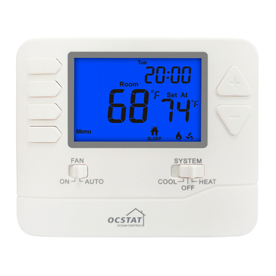 Riseem Verstellbarer digitaler Raumthermostat mit 5/1/1 Programmierbarer Einstufenraumwasser Fußbodenheizungstermostat