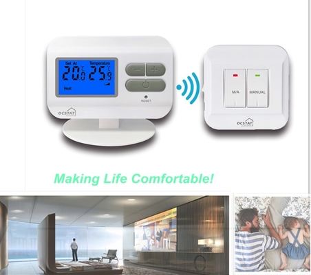 Riseem Elektronischer RF-Nicht-programmierbarer Fußbodenheizthermostat mit 2*AAA-Batterie