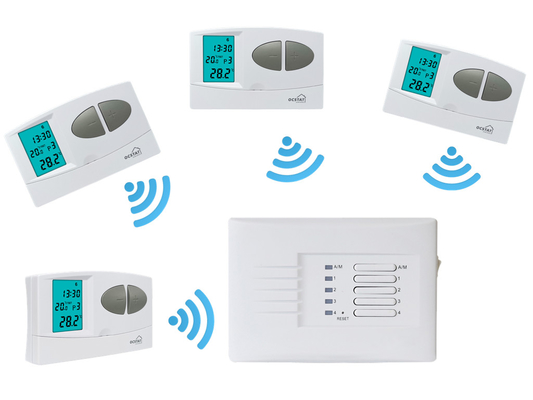 Riseem ODM RF Wireless Multi Zone Strahlende Elektronische Programmierbare Heizraumthermostat