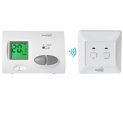 Riseem 868Mhz Weiß elektronischer großer Knopf Digitaler Heimthermostat für Fußbodenheizung