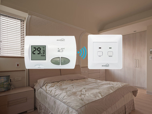 Riseem Grüne Hintergrundbeleuchtung HF Elektroraum Einfacher Thermostat zur Heizung 2*AA Größe Batterie