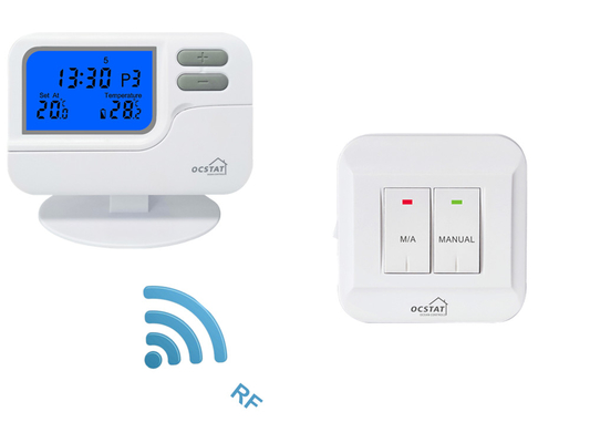 Riseem White Shell Batterie Digitaler Raum Programmierbarer Thermostat 7 Tage mit HVAC-Systemen