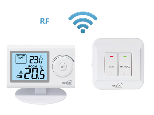 Riseem Heizung und Kühlung Nicht programmierbarer RF-Raumthermostat mit 2*AAA-Batterie