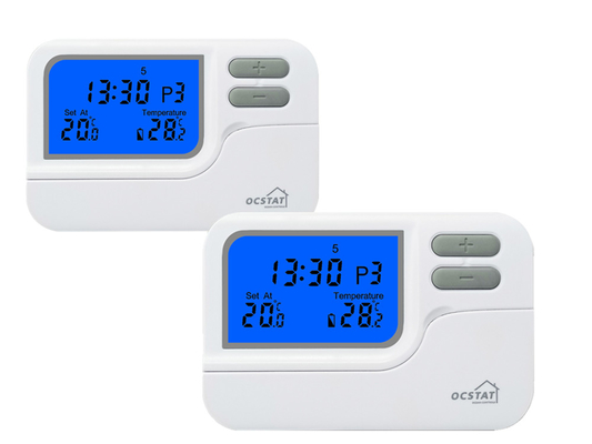 Riseem Batterie 7 Tage Programmierbarer Raumthermostat mit Heizung und Kühlung