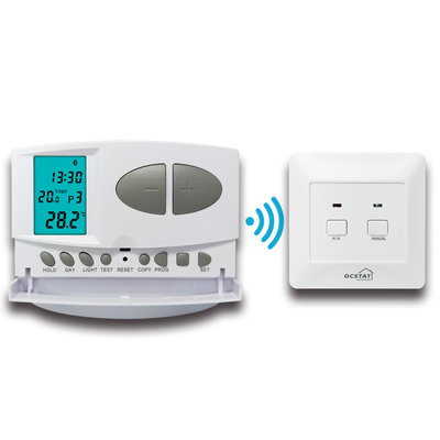 Drahtloser Raum-Thermostat Digital 7 Tagprogrammierbare Warmwasserbereitung